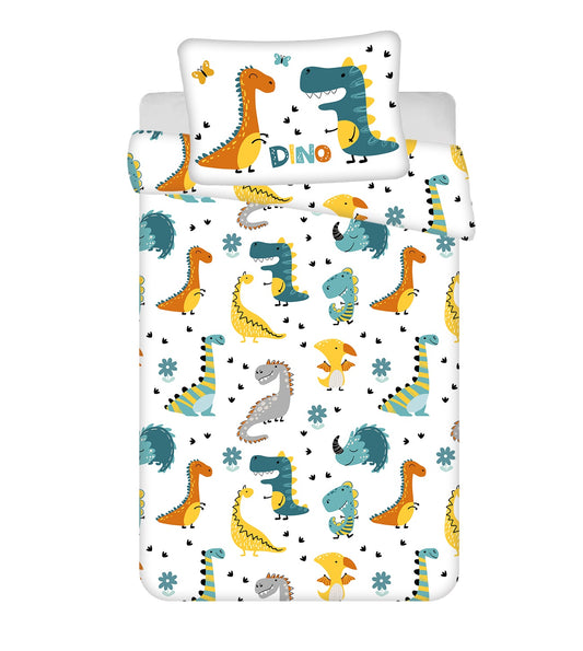 Kinderbettwäsche mit Dino-Design – Bettbezug 100x135 cm & Kissenbezug 40x60 cm