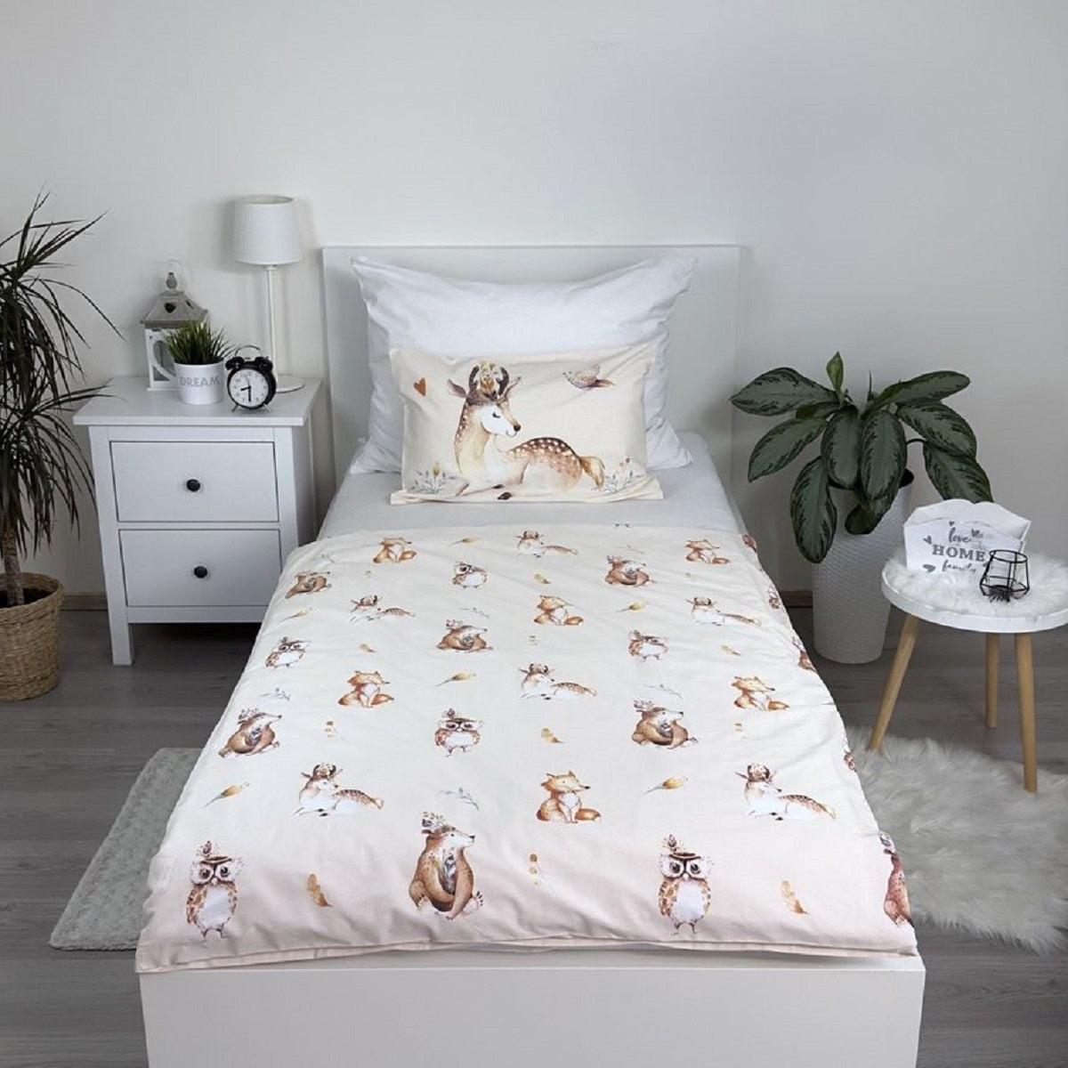 Animals Woodland Kinderbettwäsche – Bettbezug 100x135 cm & Kissenbezug 40x60 cm