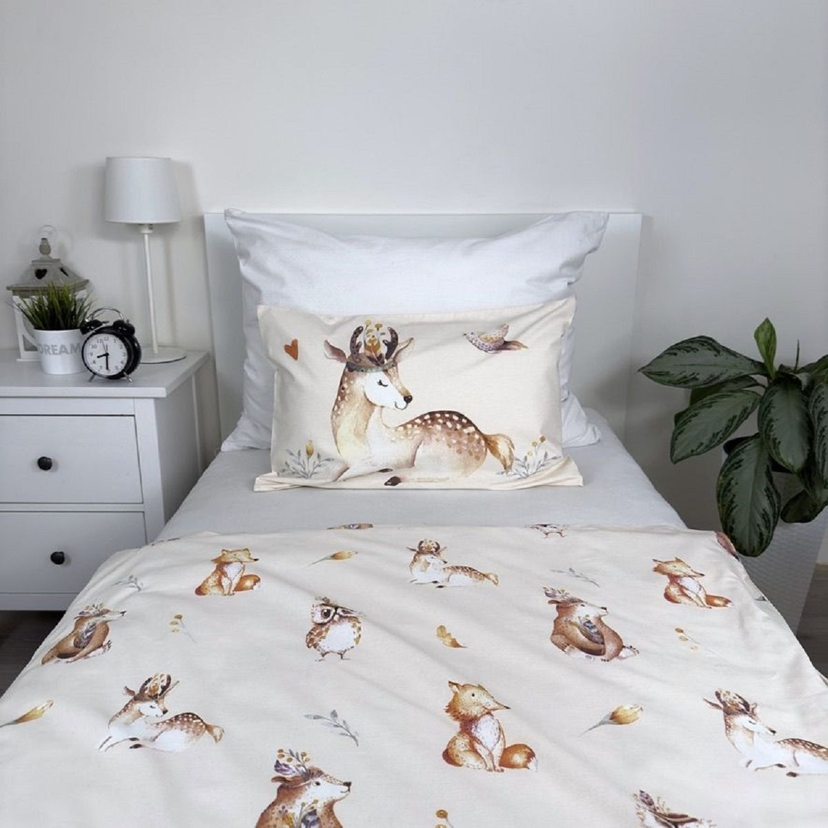Animals Woodland Kinderbettwäsche – Bettbezug 100x135 cm & Kissenbezug 40x60 cm