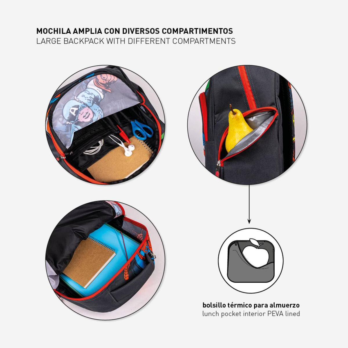 Avengers Rucksack für Kinder – Freizeitrucksack & Kinderrucksack für Schule & Ausflüge