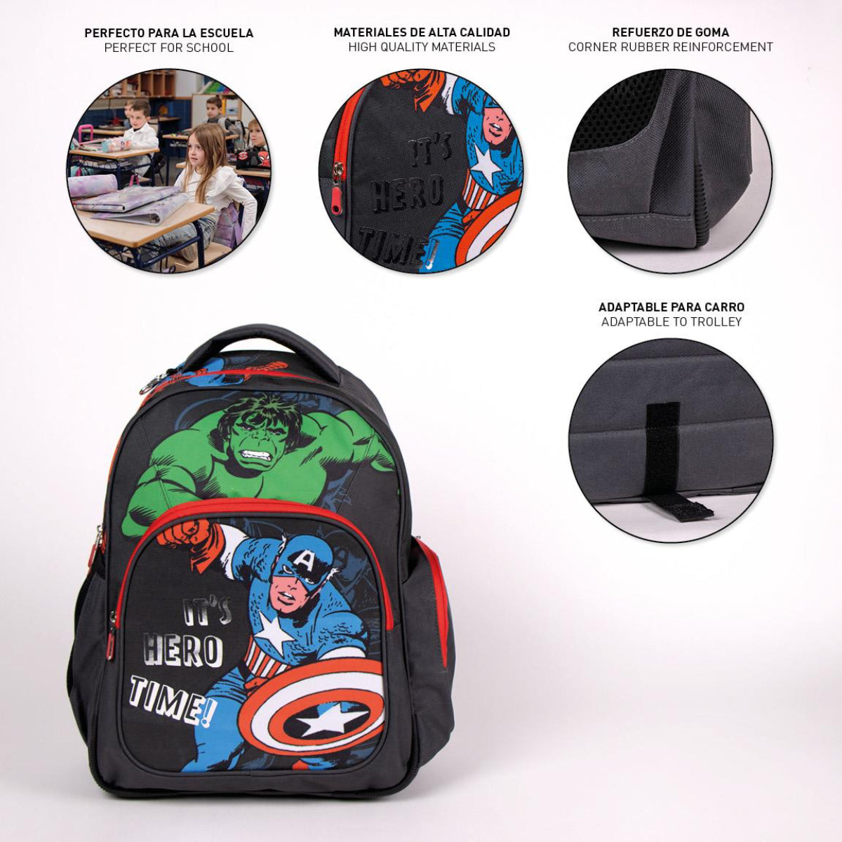 Avengers Rucksack für Kinder – Freizeitrucksack & Kinderrucksack für Schule & Ausflüge