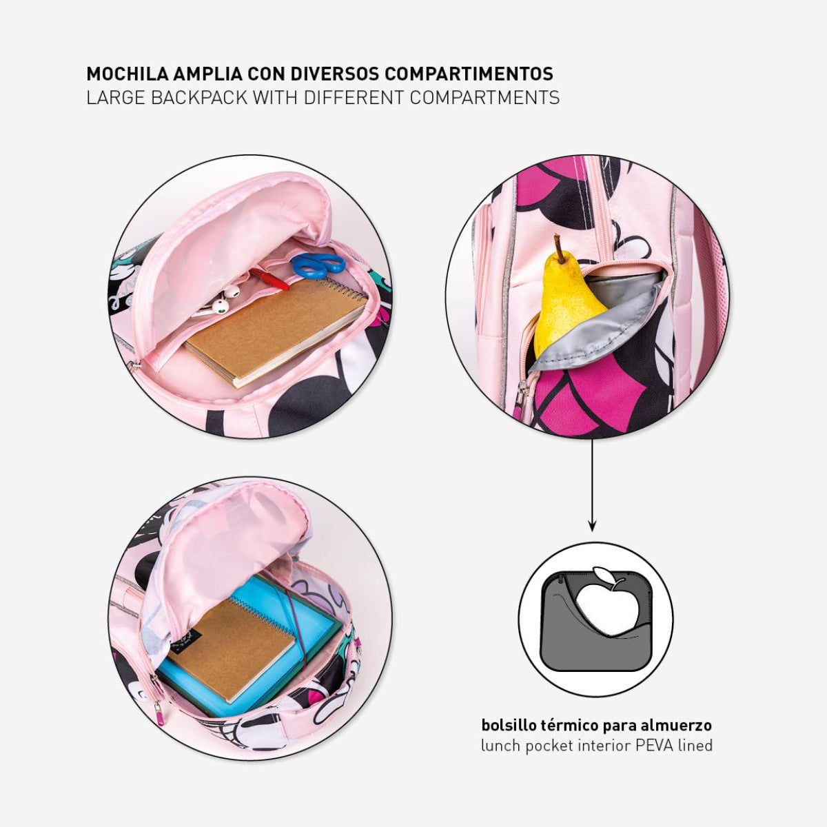 Disney Minnie Rucksack für Kinder – Freizeitrucksack & Kinderrucksack für Schule & Ausflüge
