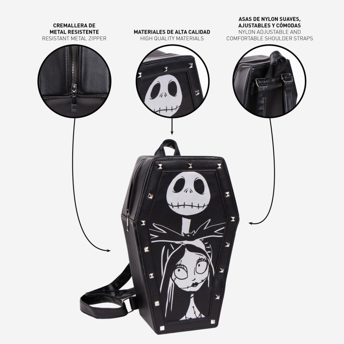 Nightmare Before Christmas Rucksack – Damen Rucksack Kunstleder Disney Gothic