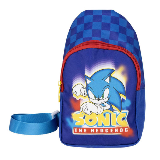 Sonic the Hedgehog Rucksack Kindertasche mit Helden-Motiv & Bandolier-Stil