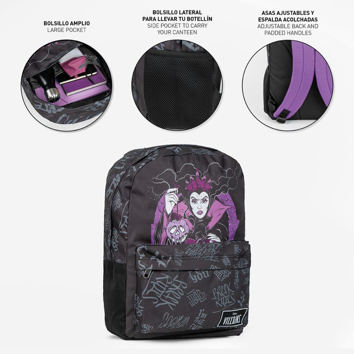 Disney Villanas Rucksack Erwachsene Freizeitrucksack Polyester Fan Tasche