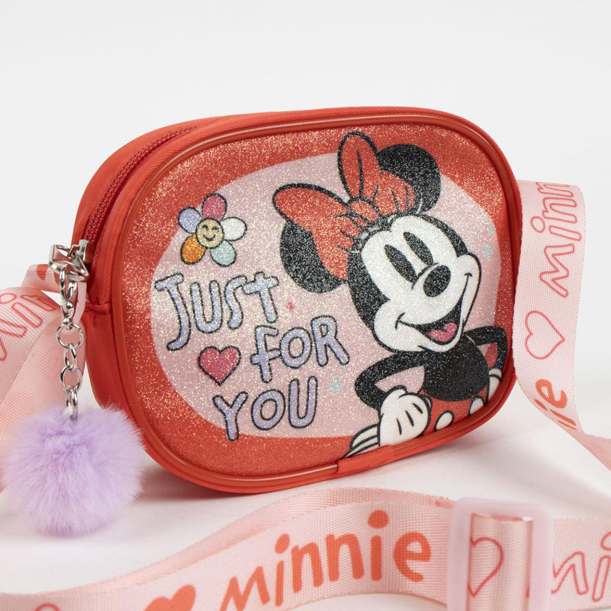 Disney Minnie Schultertasche Kleine Umhängetasche 14,5×10,5×4 cm für Mädchen