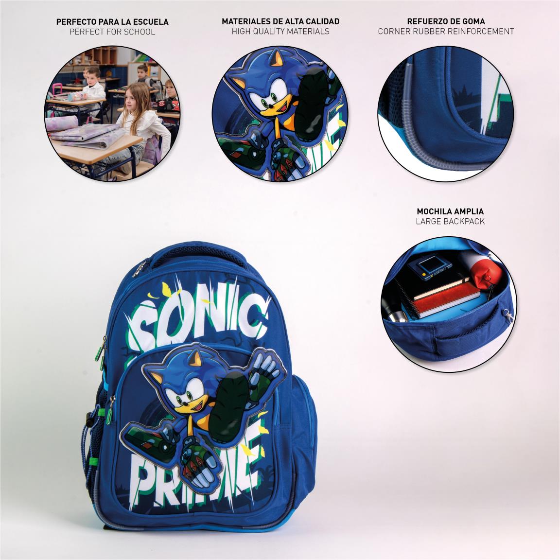 Sonic Rucksack für Kinder – Freizeitrucksack & Kinderrucksack für Schule & Ausflüge