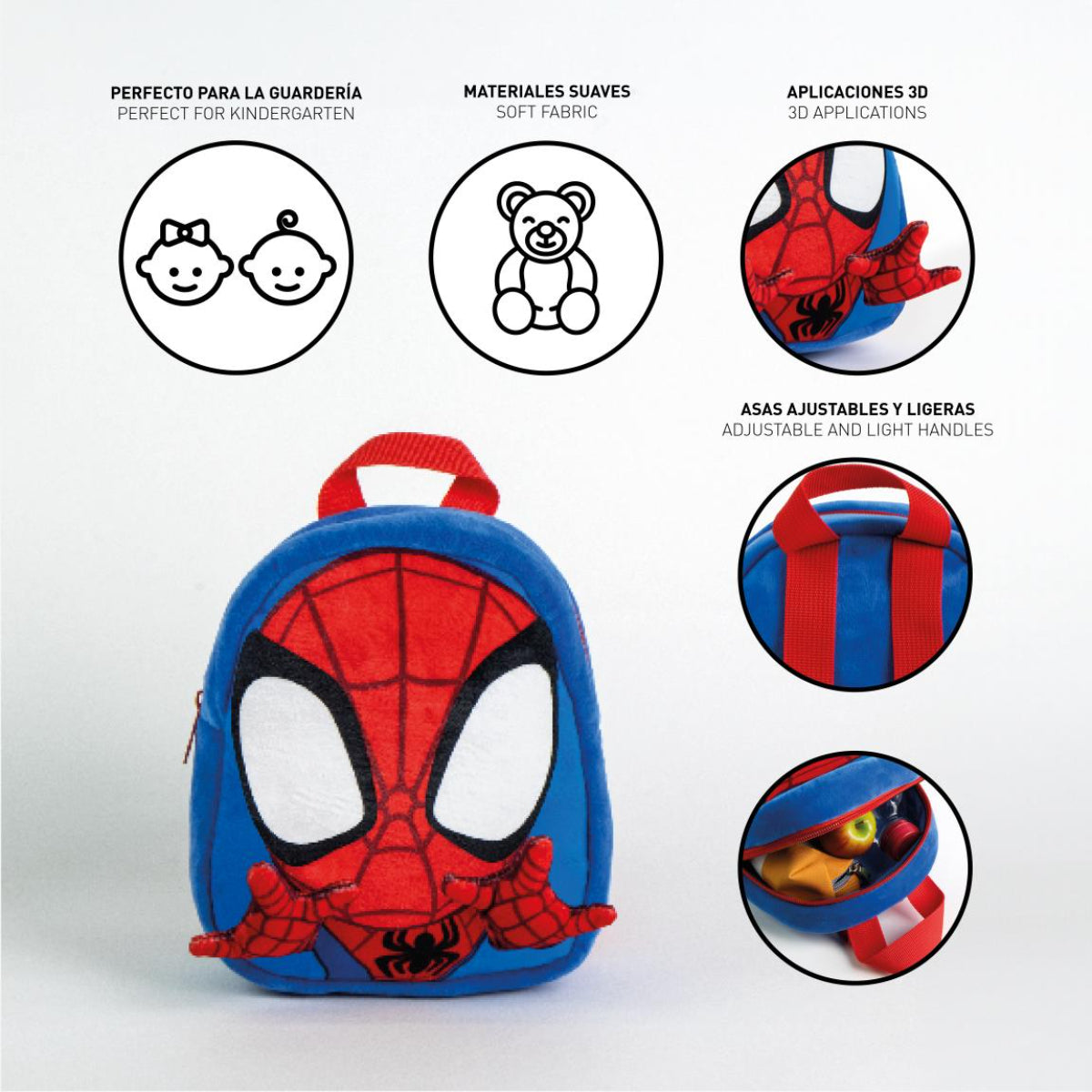 Spiderman Vorschulrucksack Weicher Plüsch-Rucksack für Jungen & Mädchen