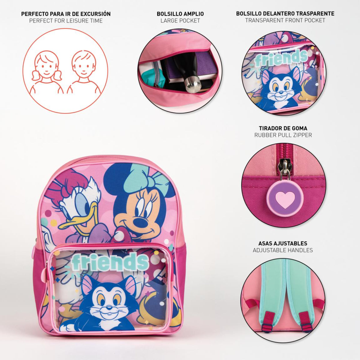 Disney Minnie Kinder Rucksack für Kindergarten Freizeit Ausflug und Alltag