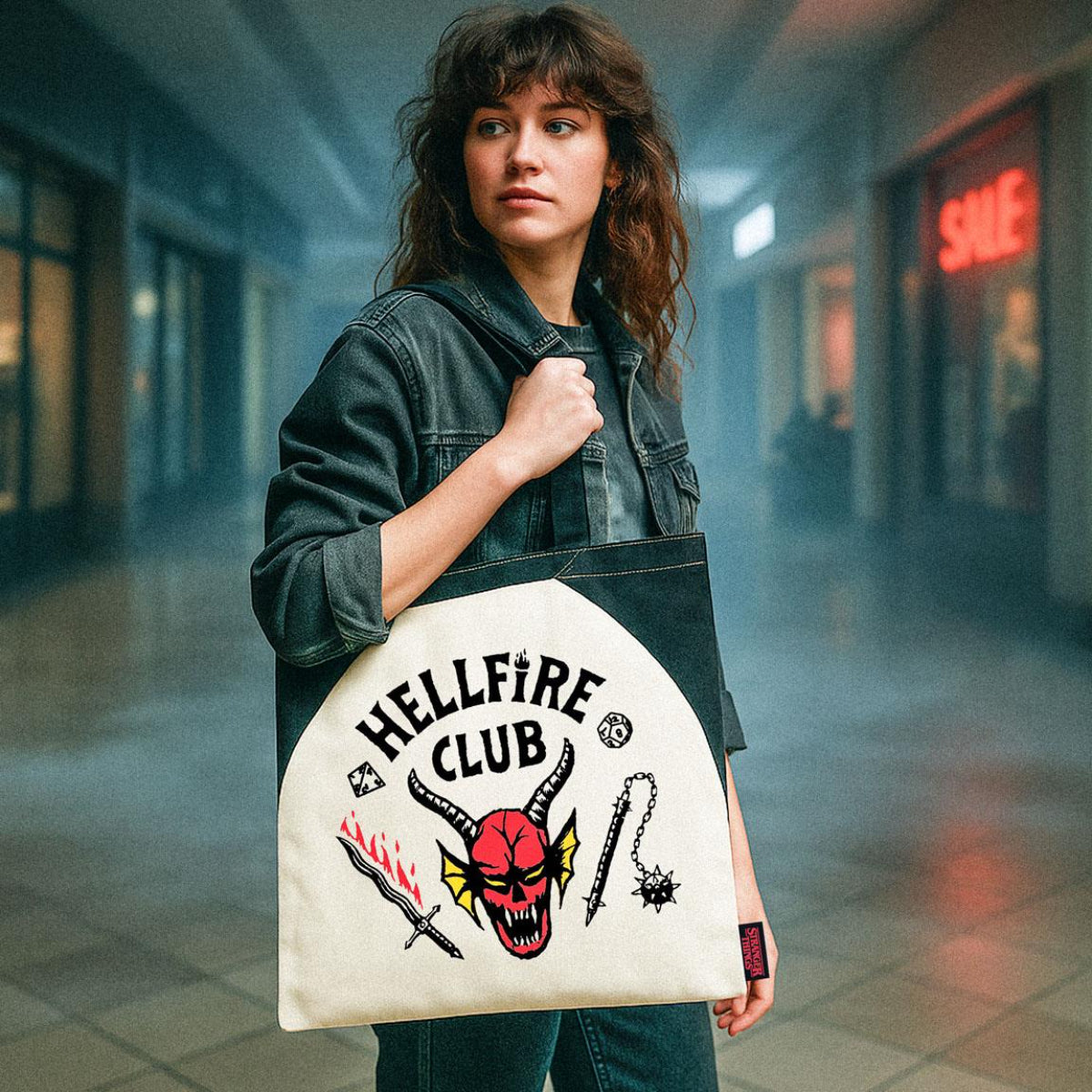 Stranger Things Einkaufstasche Stofftasche Shopper 36x39 Fan Tasche Tragetasche