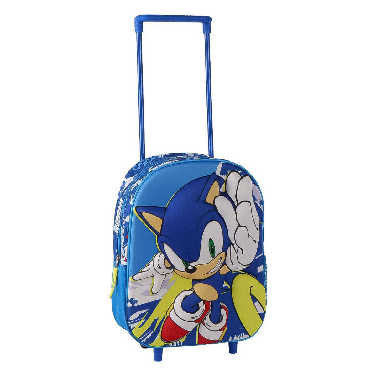 Sonic Kinder Backpack Trolley 3D Rollrucksack Tasche für Jungen Mädchen