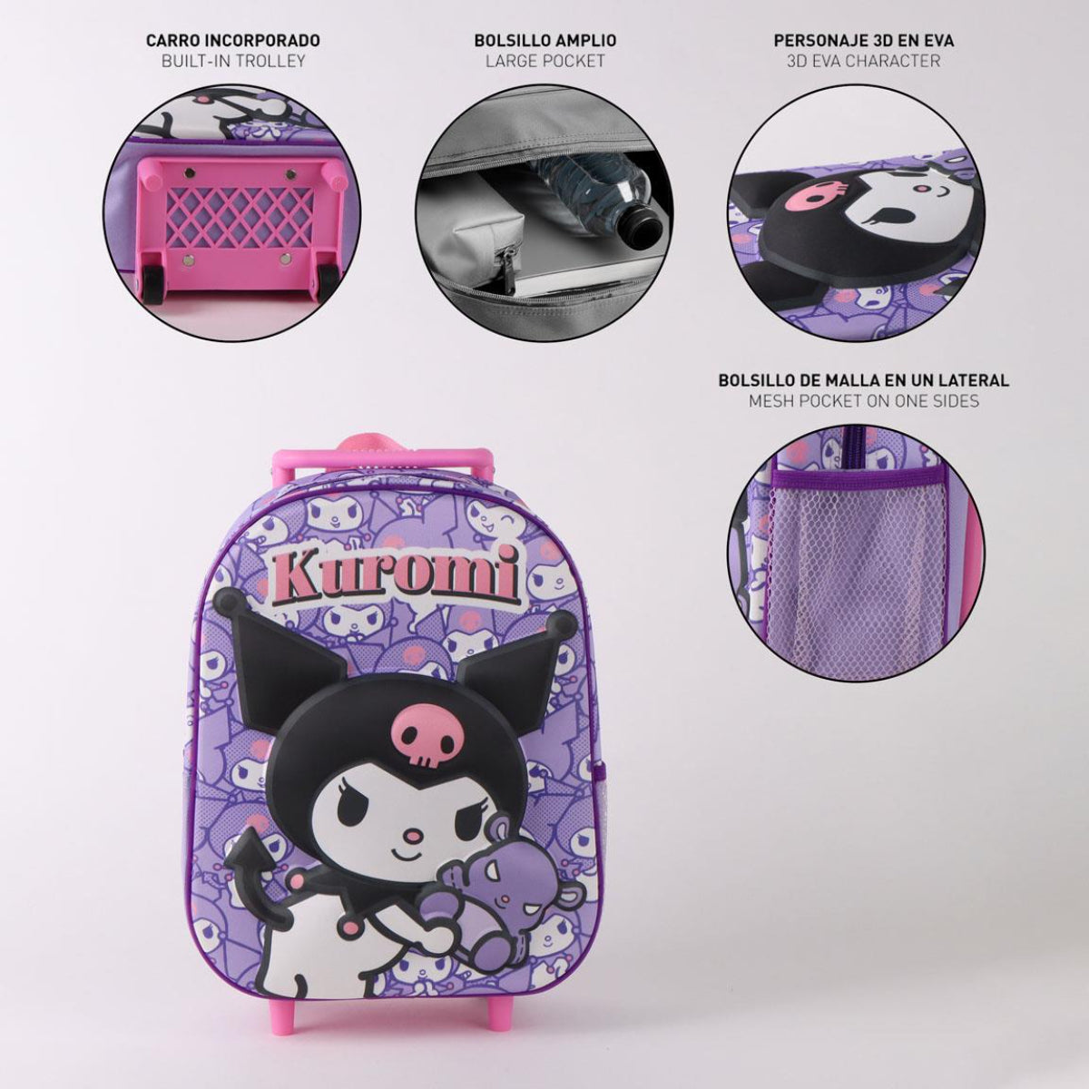 Hello Kitty Kuromi Rucksack Trolley für Kindergarten und Freizeit