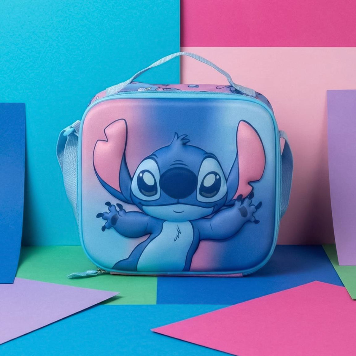 Disney Stitch 3D Isoliertasche Kinder 25 × 21,5 × 7 cm Lunchbag Brottasche für Schule und Ausflüge