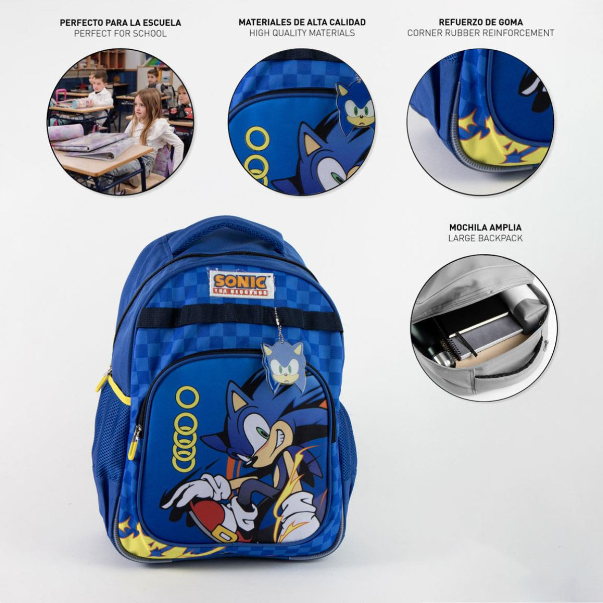 Sonic Rucksack für Kinder Schultasche 42 cm groß für Schule und Freizeit