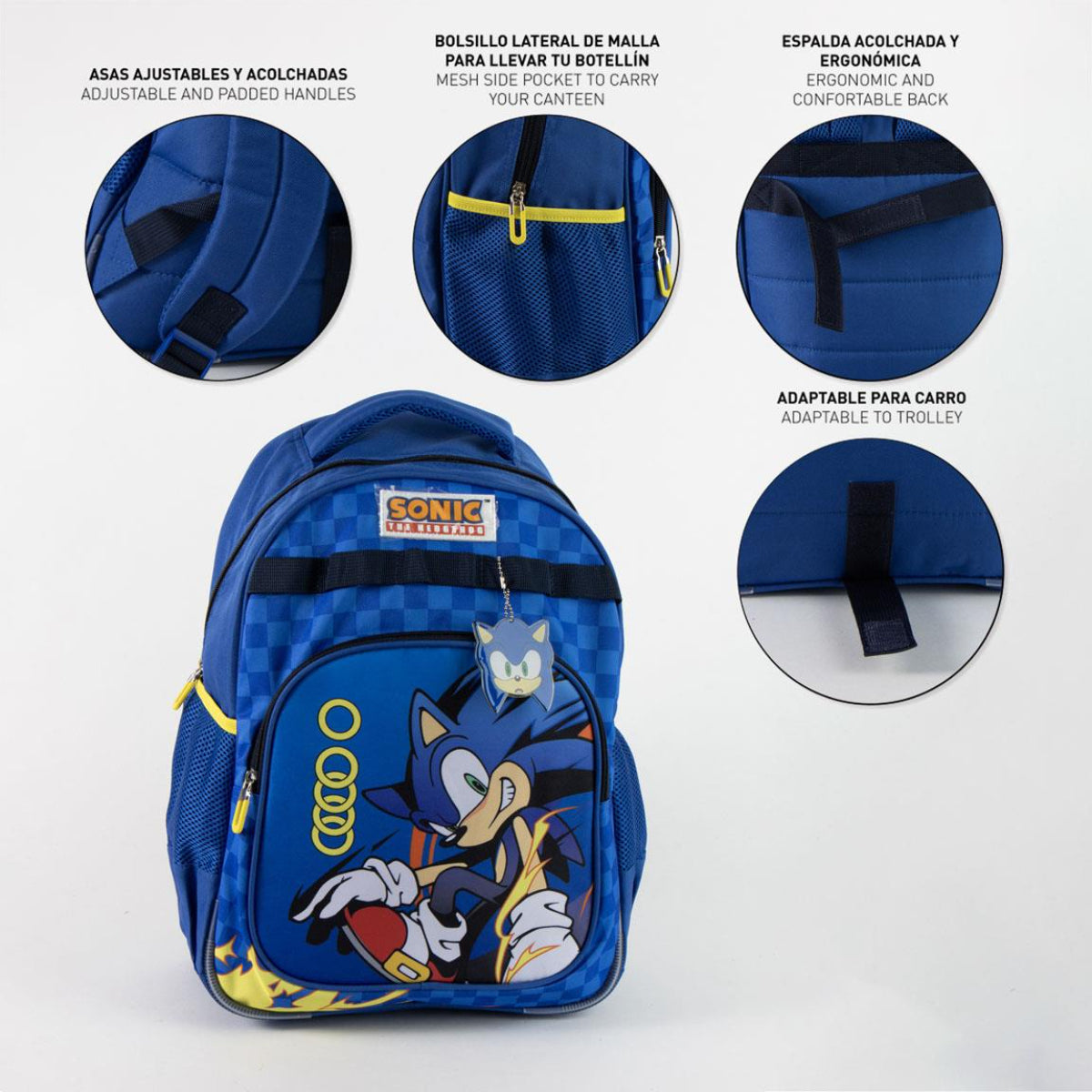 Sonic Rucksack für Kinder Schultasche 42 cm groß für Schule und Freizeit