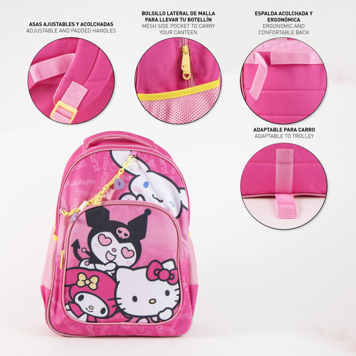 Hello Kitty Kinder Rucksack mittel für Schulweg Ausflug und Alltag