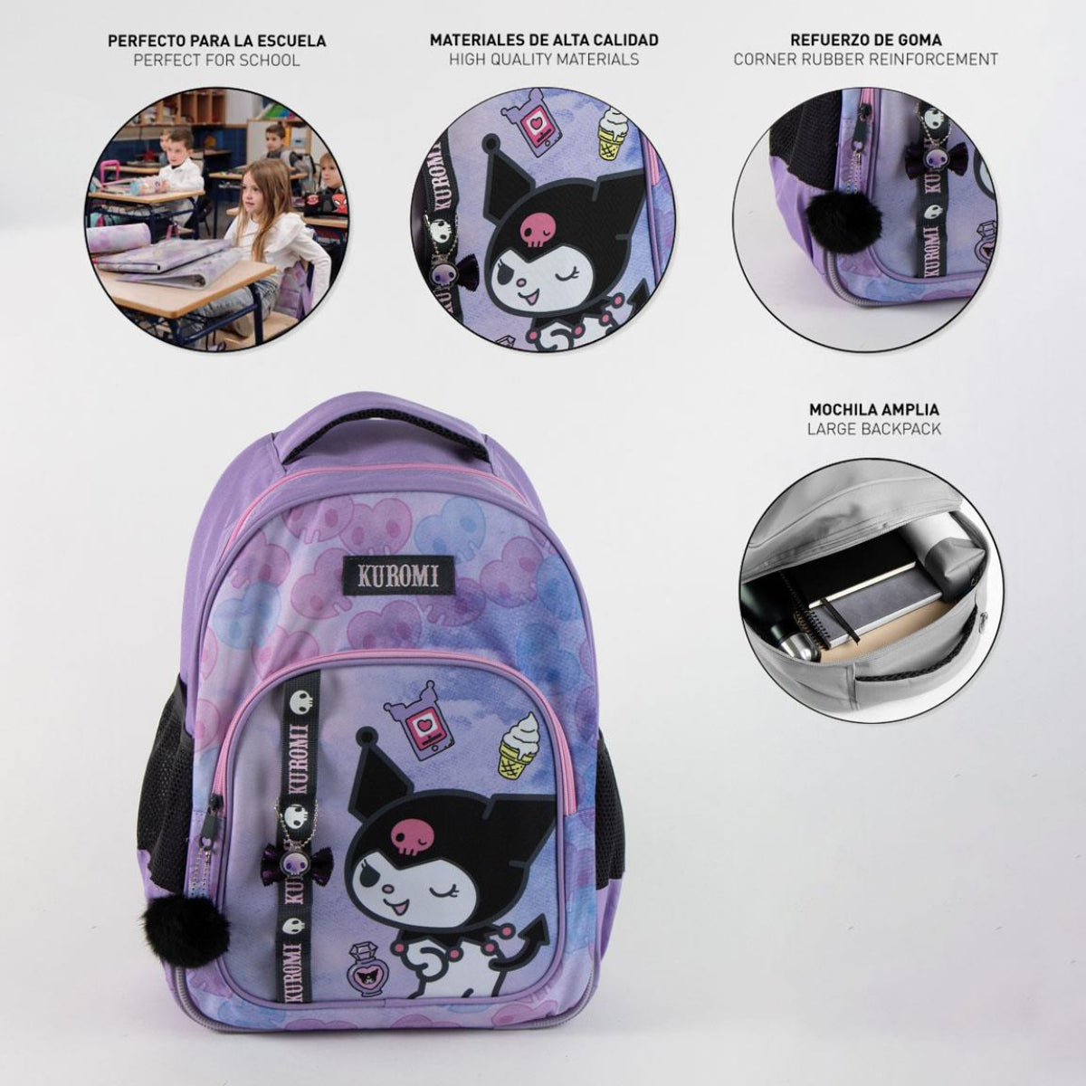 Hello Kitty Kuromi Schulrucksack Kinder 42 cm Rucksack Mädchen Schule