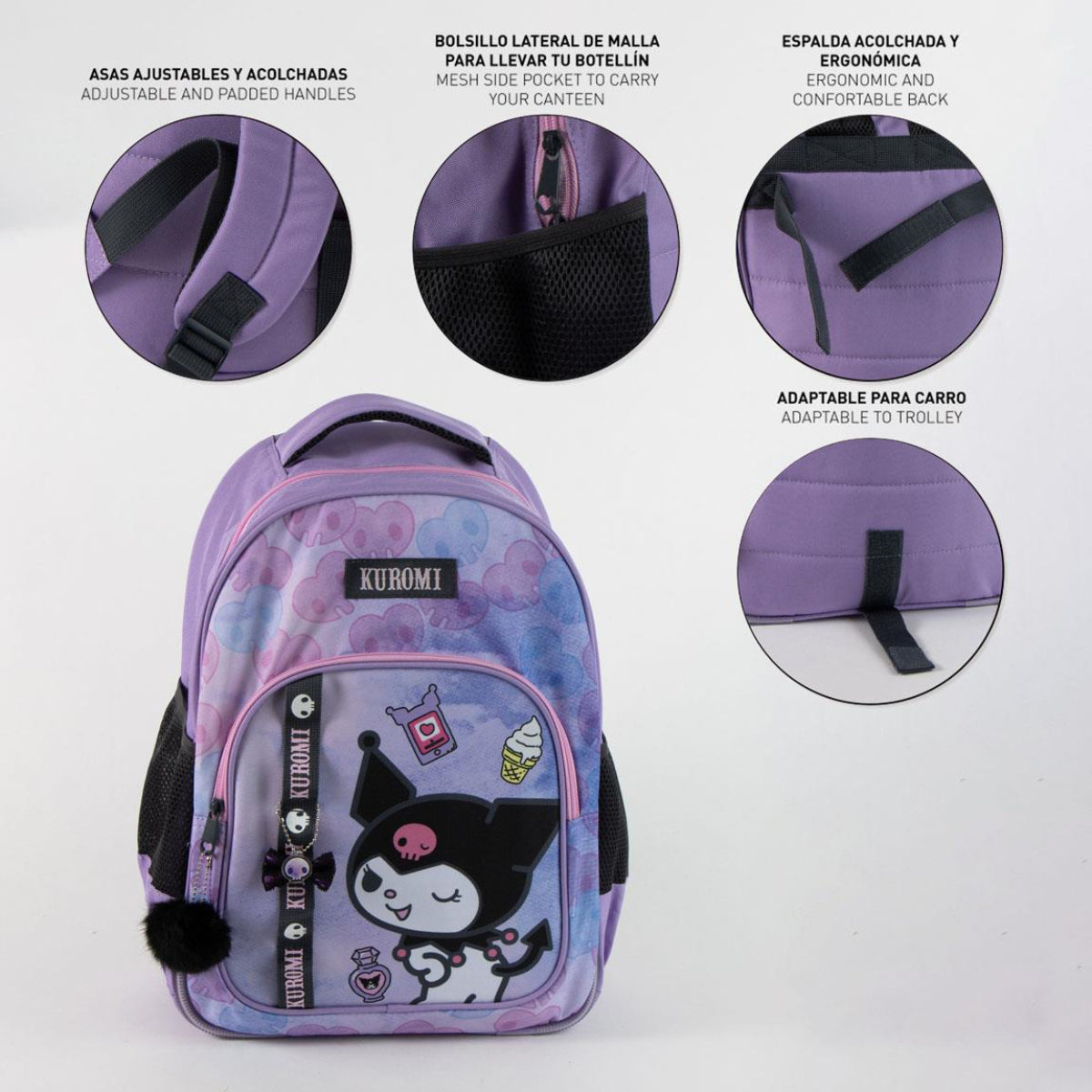 Hello Kitty Kuromi Schulrucksack Kinder 42 cm Rucksack Mädchen Schule