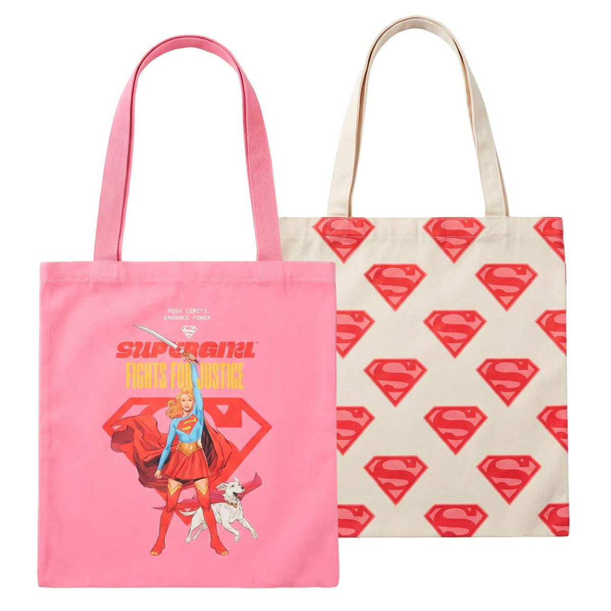Superman Supergirl Einkaufstasche Tragetasche Stofftasche aus Polyester Baumwolle für Alltag und Shopping