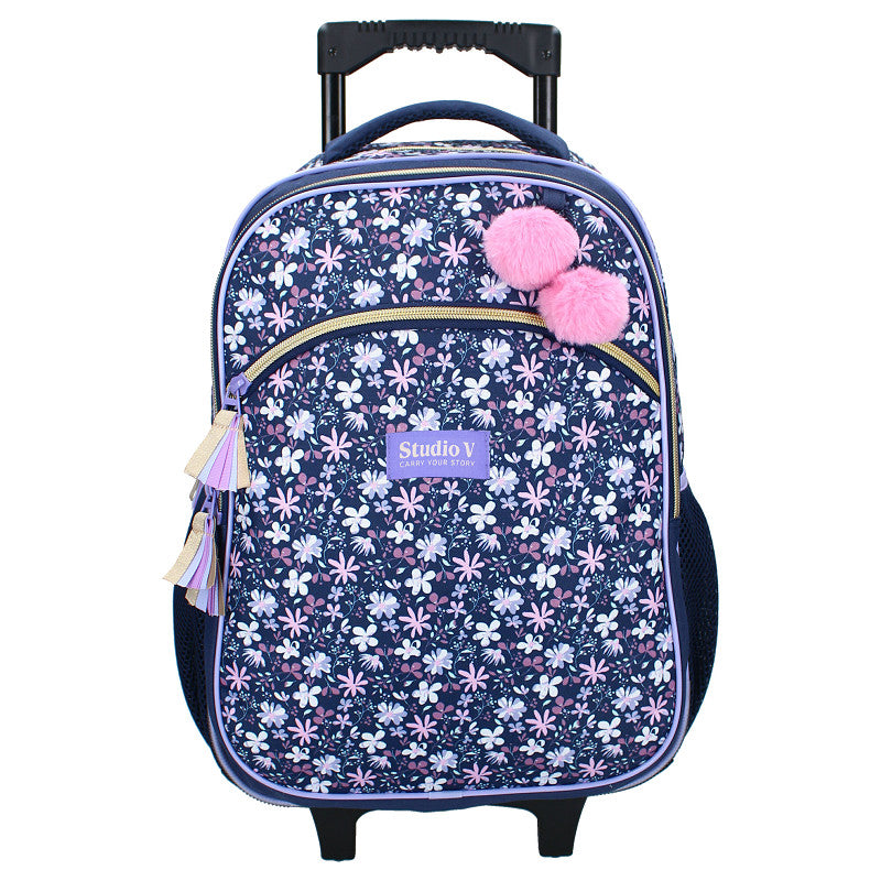Studio V Trolley Rucksack Flower Bomb Schulrucksack mit Rollen