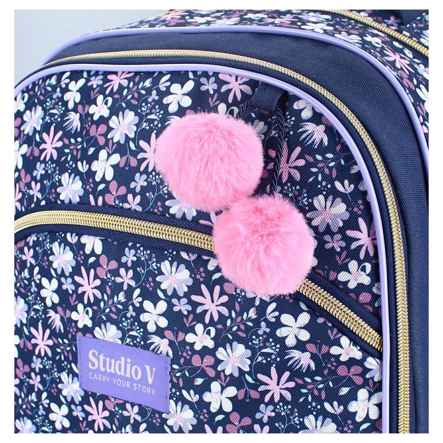 Studio V Trolley Rucksack Flower Bomb Schulrucksack mit Rollen