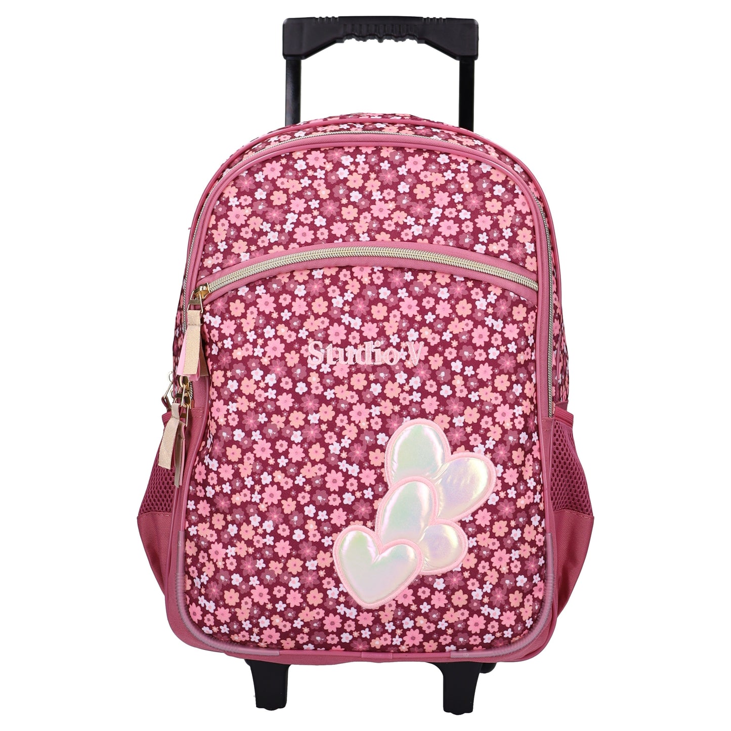 Studio V Wildflower Trolley Schulrucksack Mädchen Kinder Rucksack mit Rollen Blumenmuster