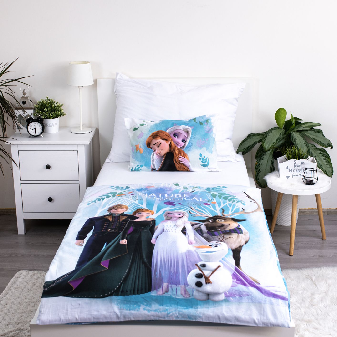 Disney Frozen Bettwäsche-Set – Kuschelige Kinderbettwäsche 100x135 cm & 40x60 cm