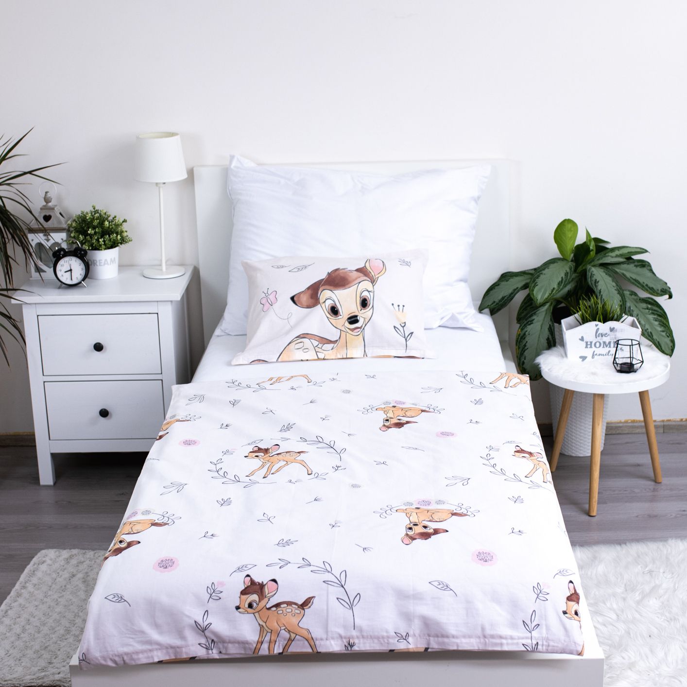 Disney Bambi Kinder Bettwäsche-Set – Bettbezug 100x135 cm + Kissenbezug 40x60 cm