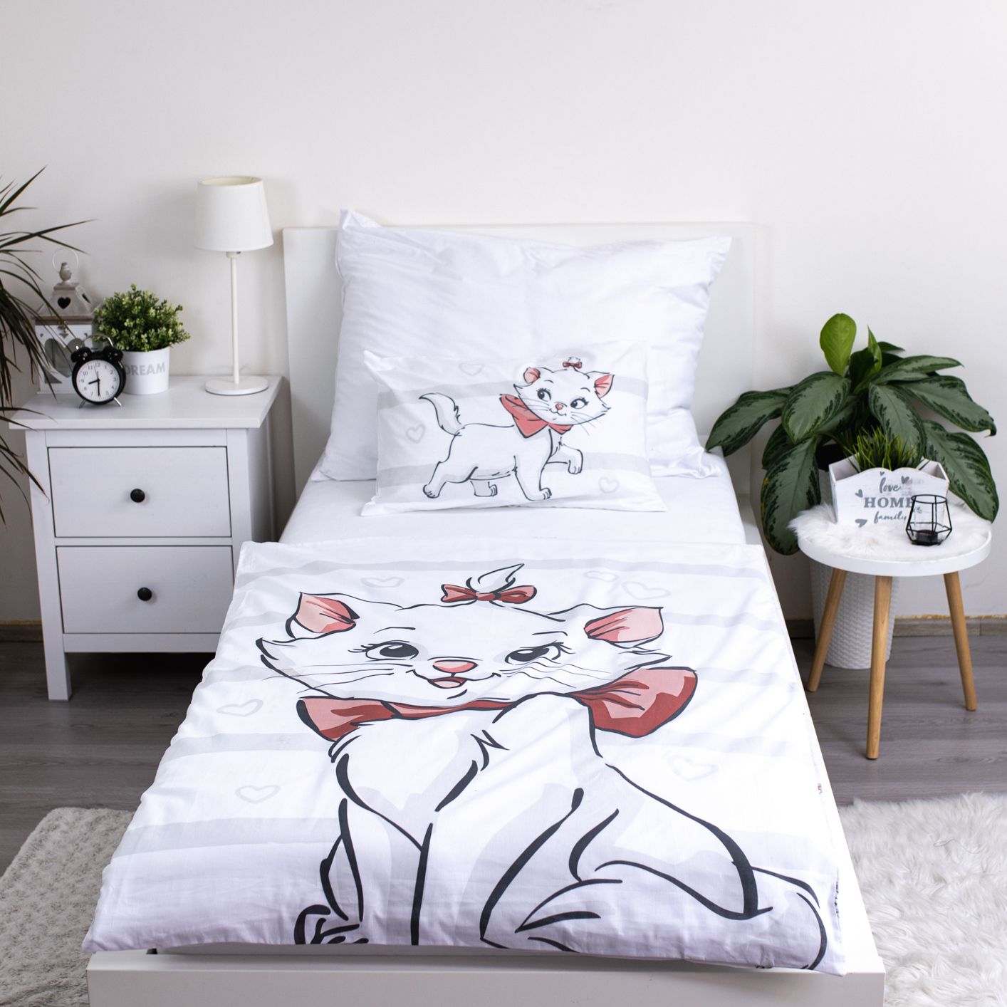 Disney Marie Kinderbettwäsche – Bettbezug 100x135 cm & Kissenbezug 40x60 cm