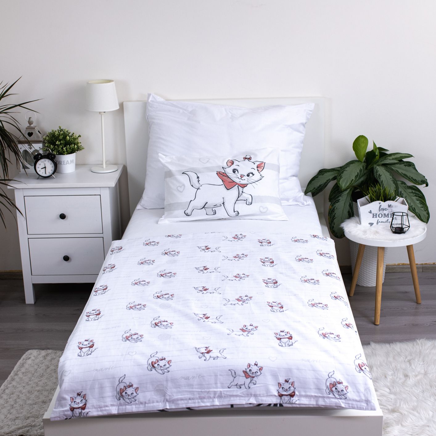 Disney Marie Kinderbettwäsche – Bettbezug 100x135 cm & Kissenbezug 40x60 cm