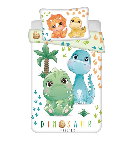 Kinder Bettwäsche mit Dino-Motiv – Bettbezug 100x135 cm & Kissenbezug 40x60 cm