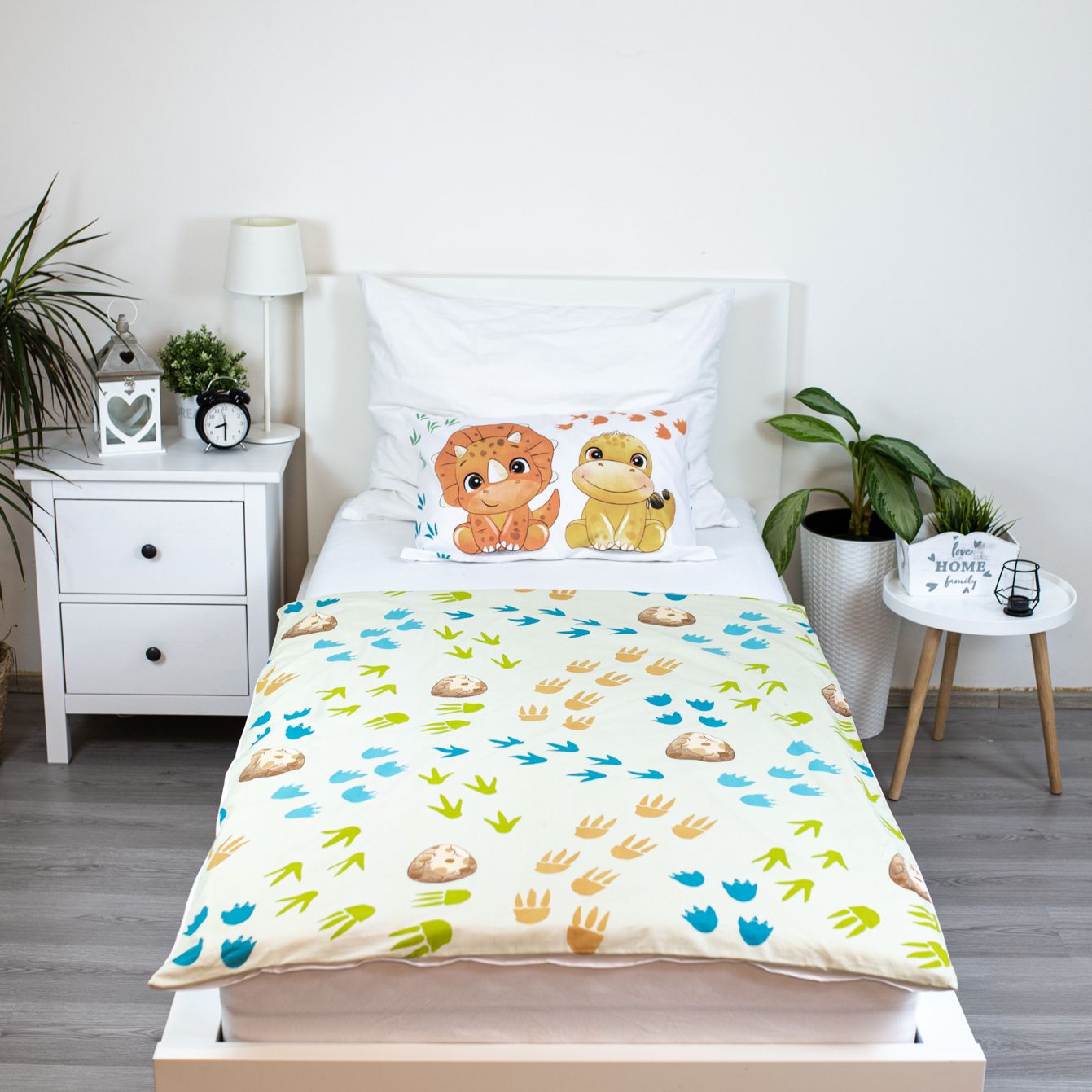 Kinder Bettwäsche mit Dino-Motiv – Bettbezug 100x135 cm & Kissenbezug 40x60 cm