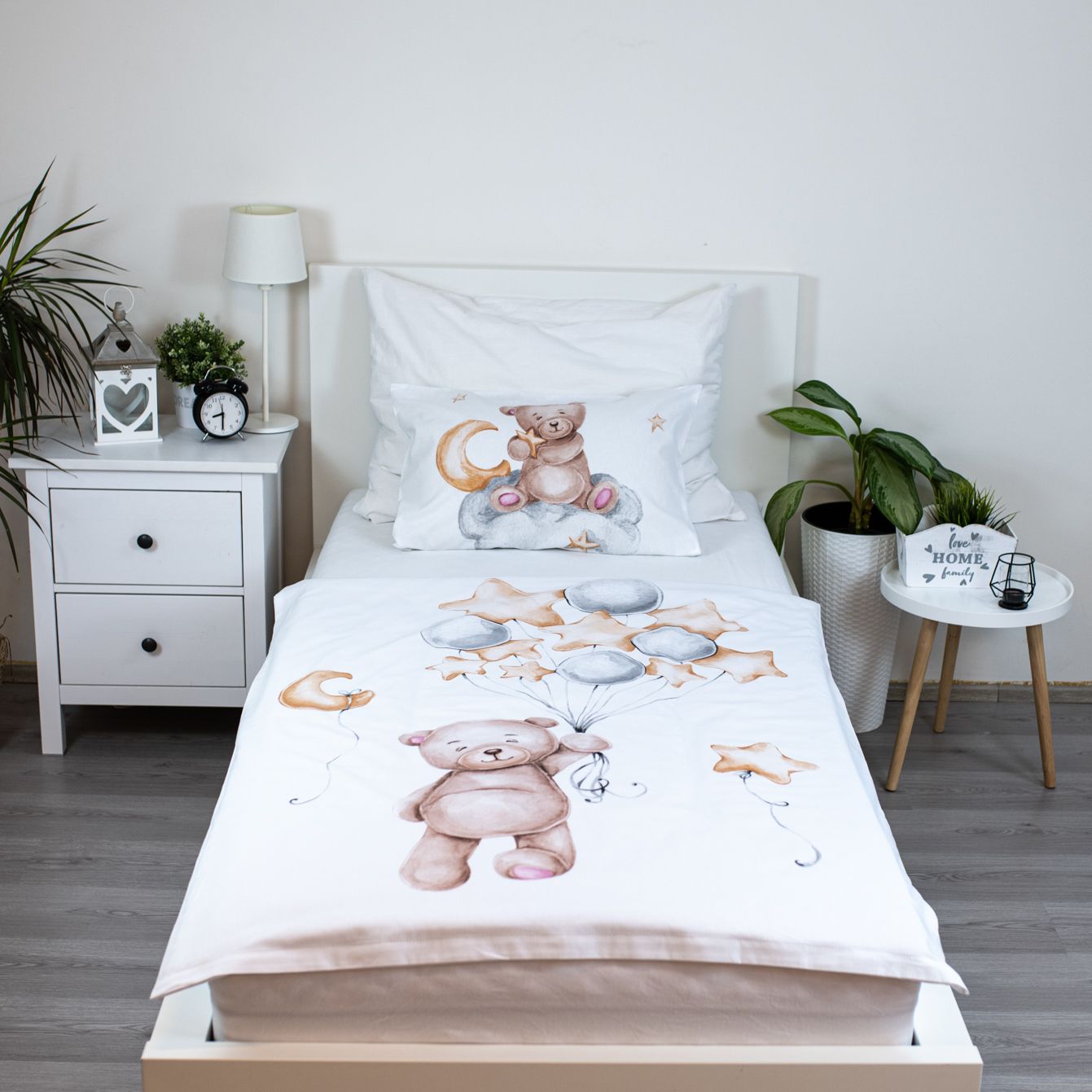 Teddy Bear Kinderbettwäsche – Bettbezug 100x135 cm & Kissenbezug 40x60 cm