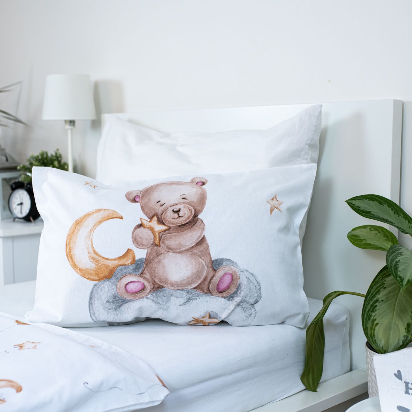Teddy Bear Kinderbettwäsche – Bettbezug 100x135 cm & Kissenbezug 40x60 cm