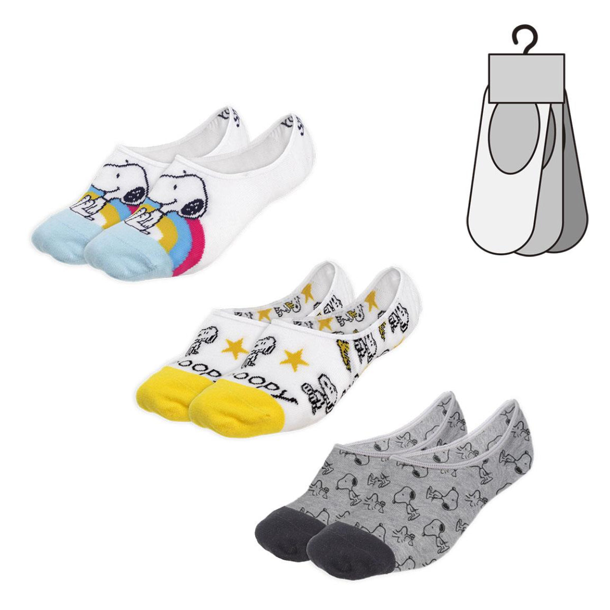 Snoopy Erwachsene Socken 3er Pack Größe 36-41
