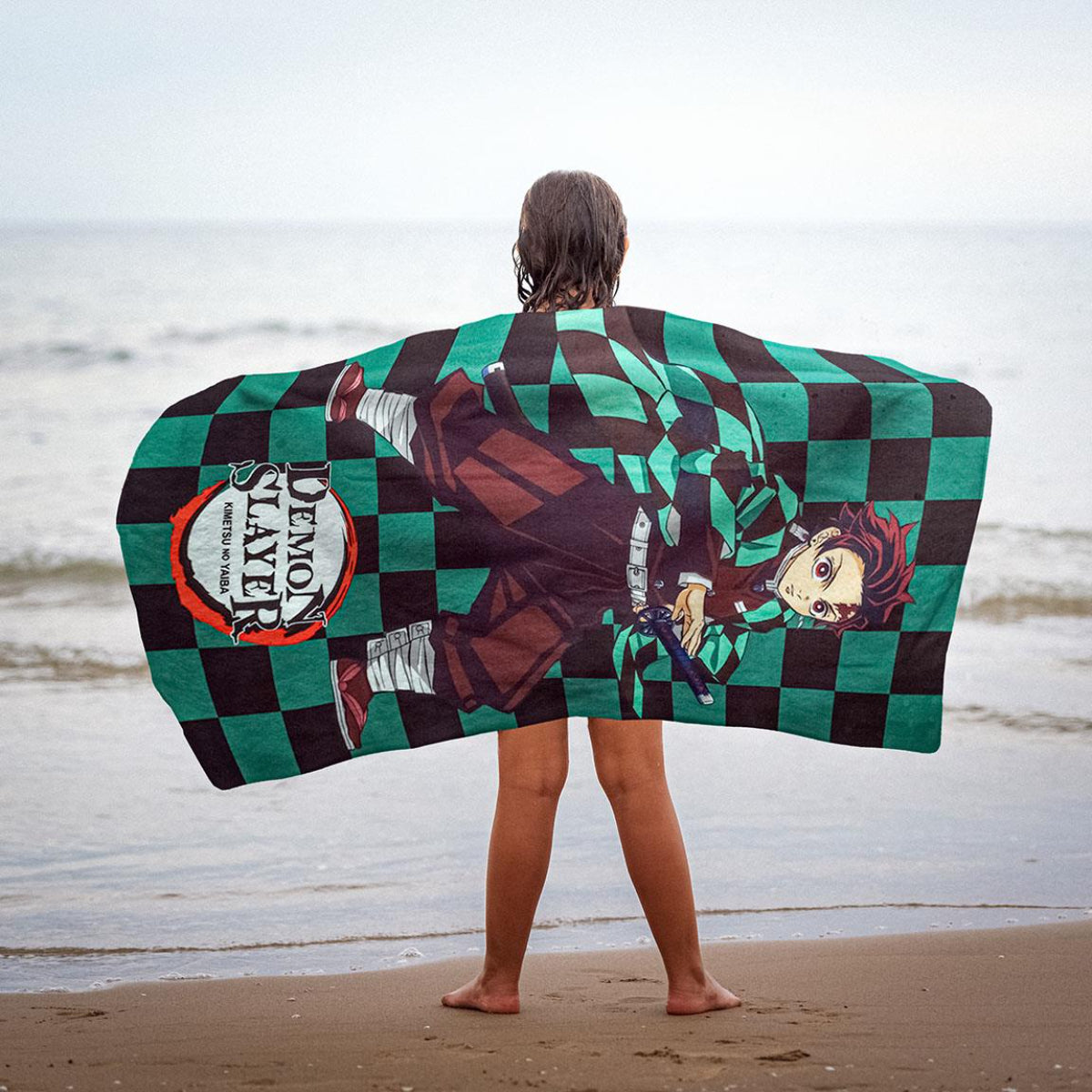 Demon Slayer Handtuch Badehandtuch Strandtuch 70x140 cm aus Polyester