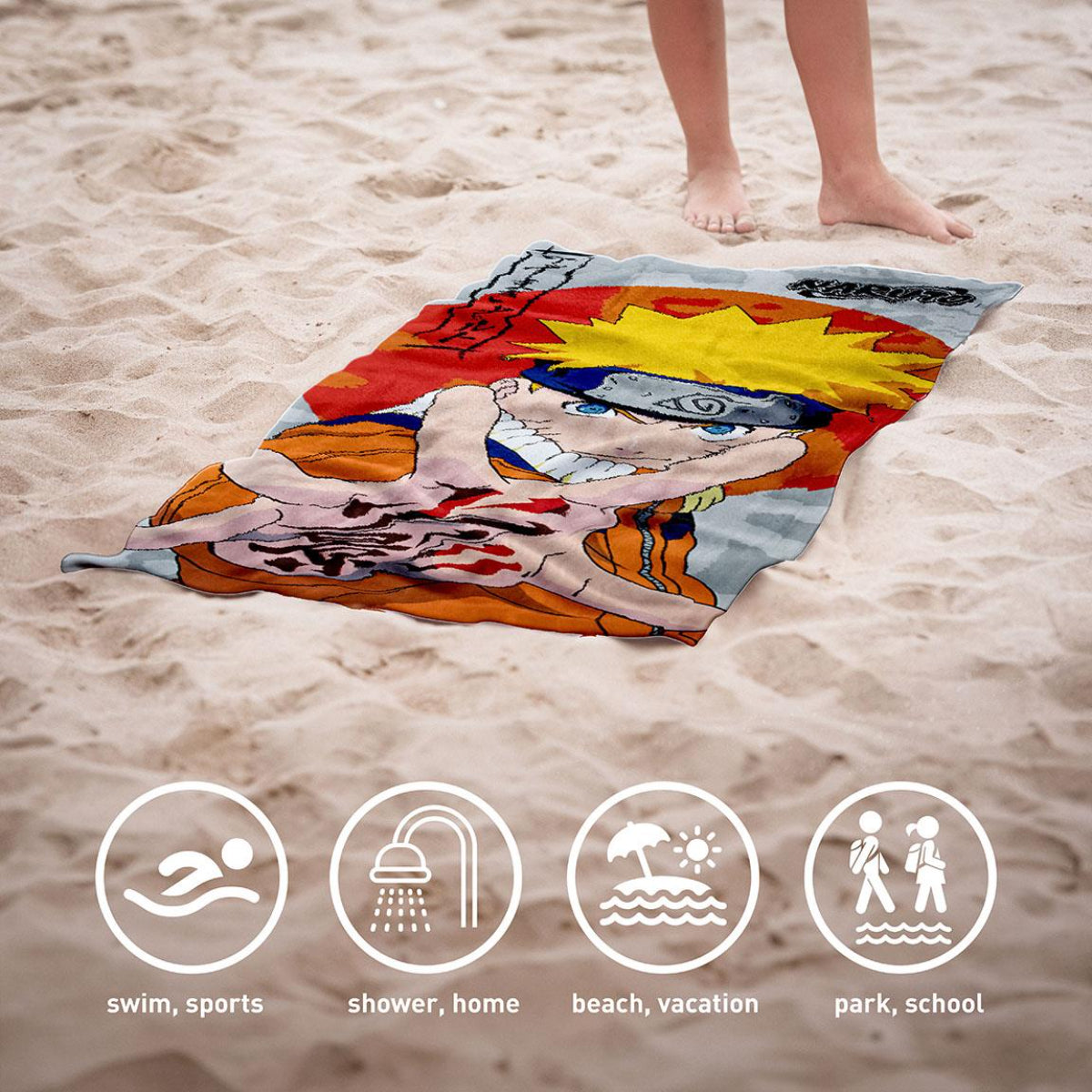 Naruto Handtuch Badehandtuch Strandtuch 70x140 cm aus Polyester