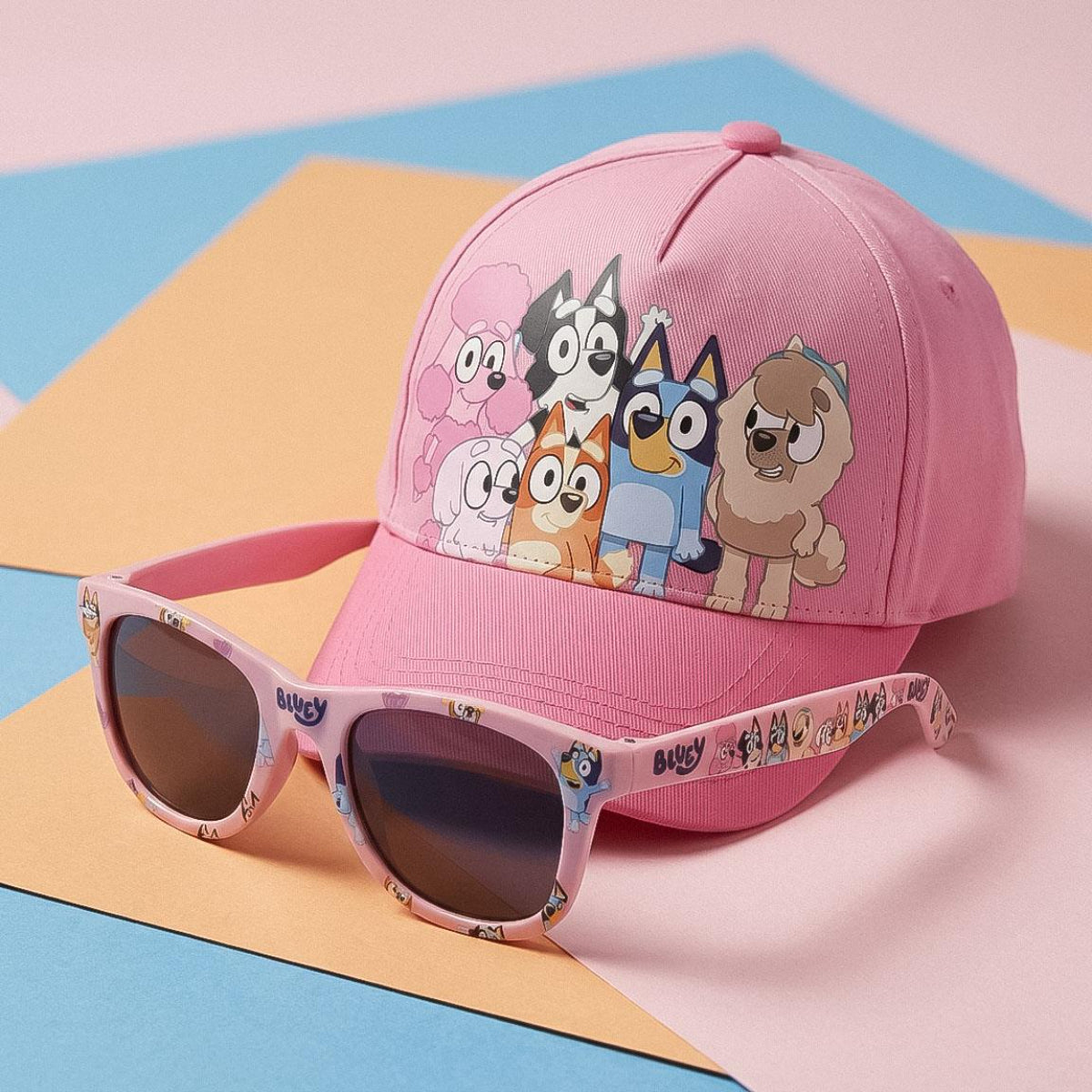 Bluey Kinder Cap Set mit Sonnenbrille für Freizeit und Urlaub