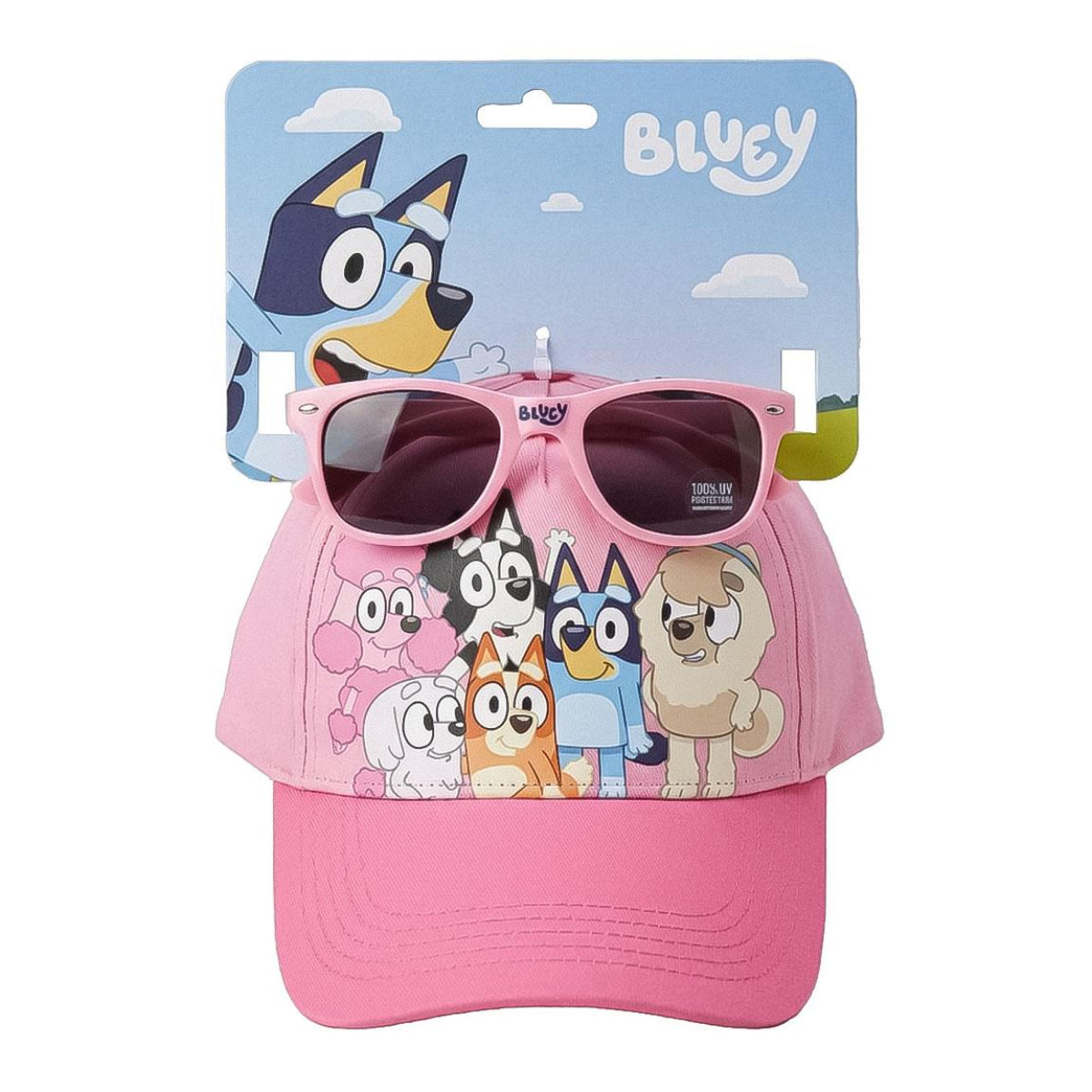 Bluey Kinder Cap Set mit Sonnenbrille für Freizeit und Urlaub