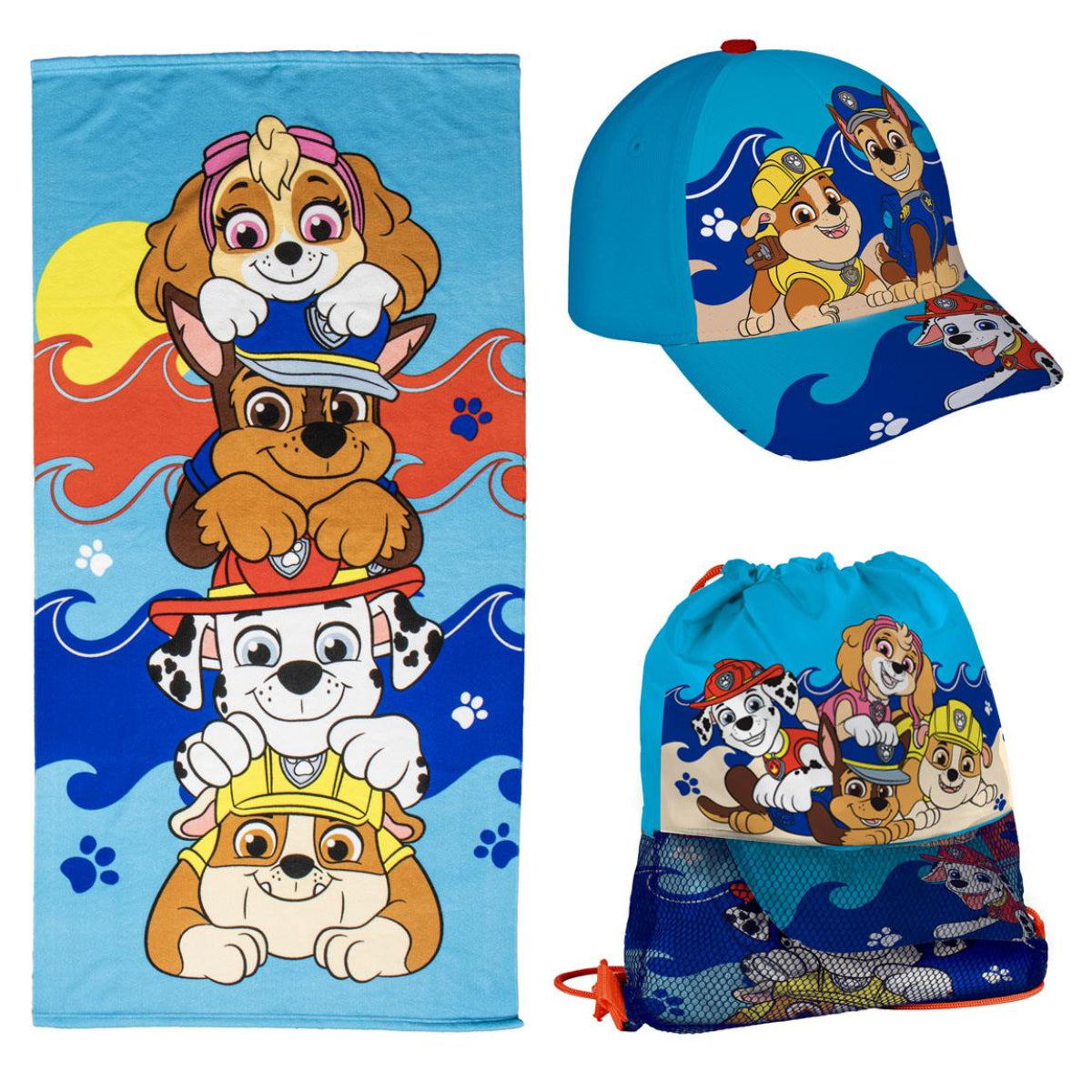 PAW Patrol Handtuch-Set für Kinder Mehrteilig mit Aufbewahrungsbeutel