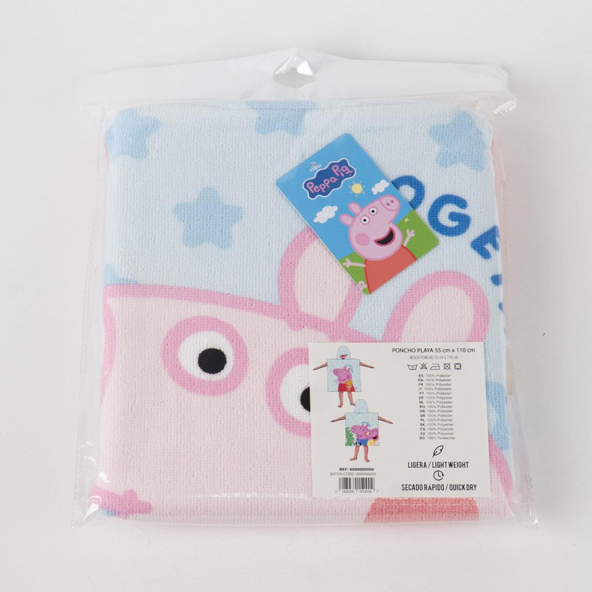Peppa Pig Kinder Badeponcho 55 × 54 cm 100% Polyester 250 gsm