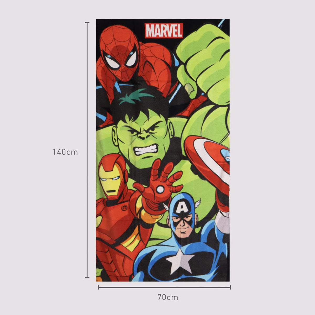Avengers Strandtuch Kinder 70 × 140 cm aus 100% Baumwolle 250 gsm
