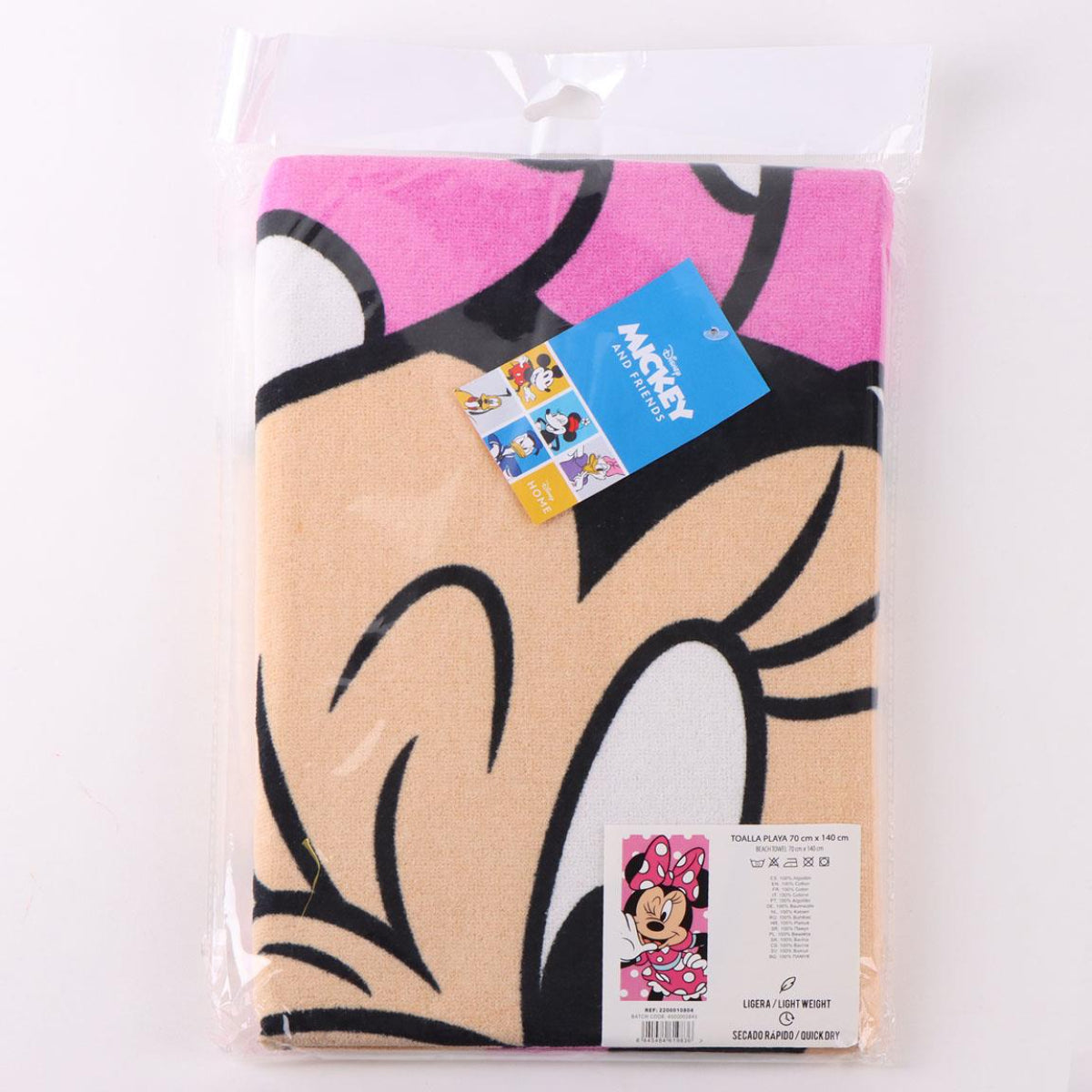 Disney Minnie Mouse Strandtuch Kinder 70 × 140 cm aus 100% Baumwolle 250 gsm