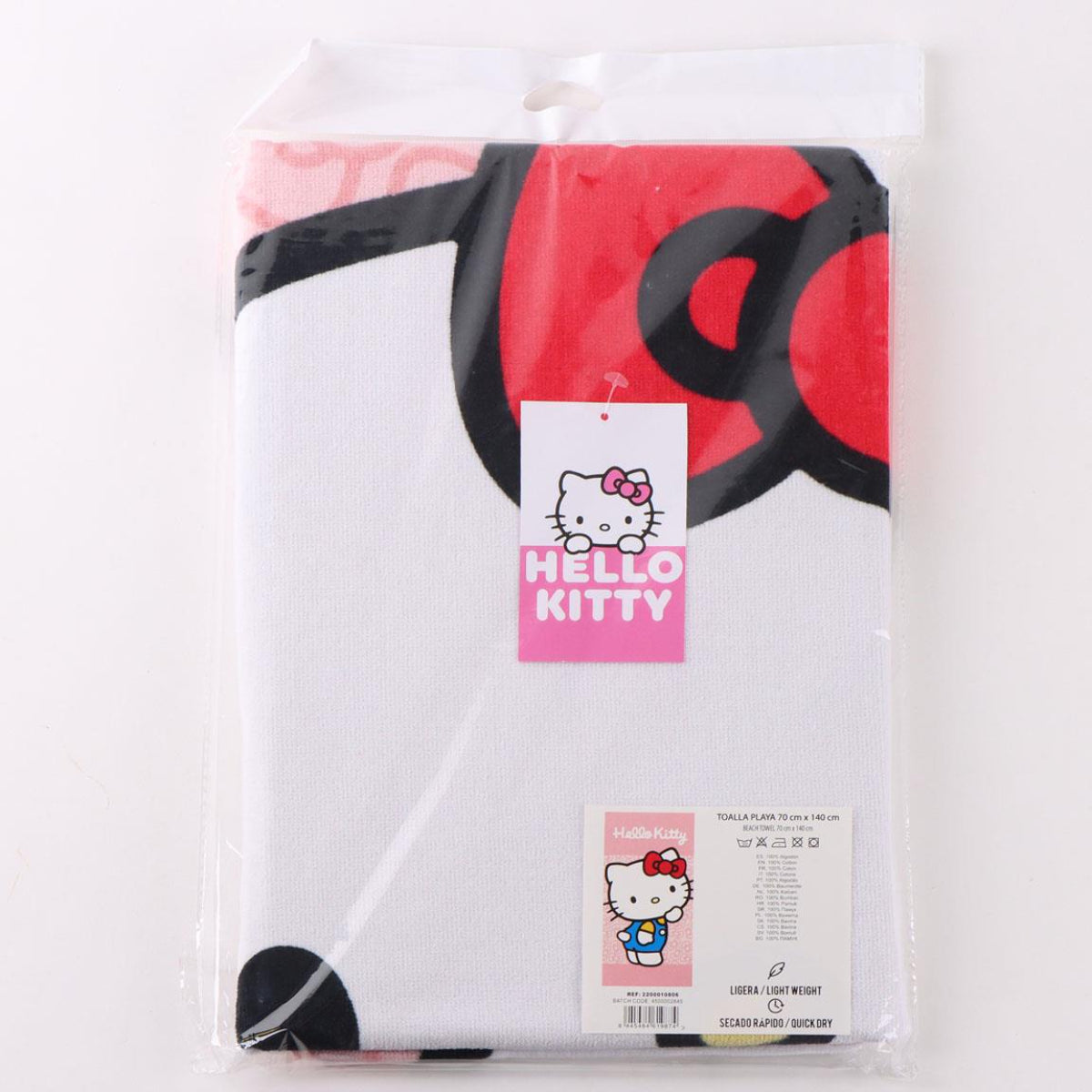 Hello Kitty Strandtuch Kinder 70 × 140 cm aus 100% Baumwolle 250 gsm