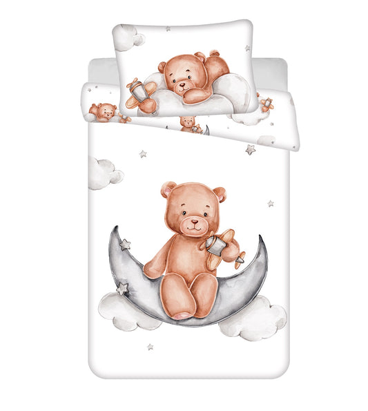 Teddy Bear Kinderbettwäsche – Bettbezug 100x135 cm & Kissenbezug 40x60 cm
