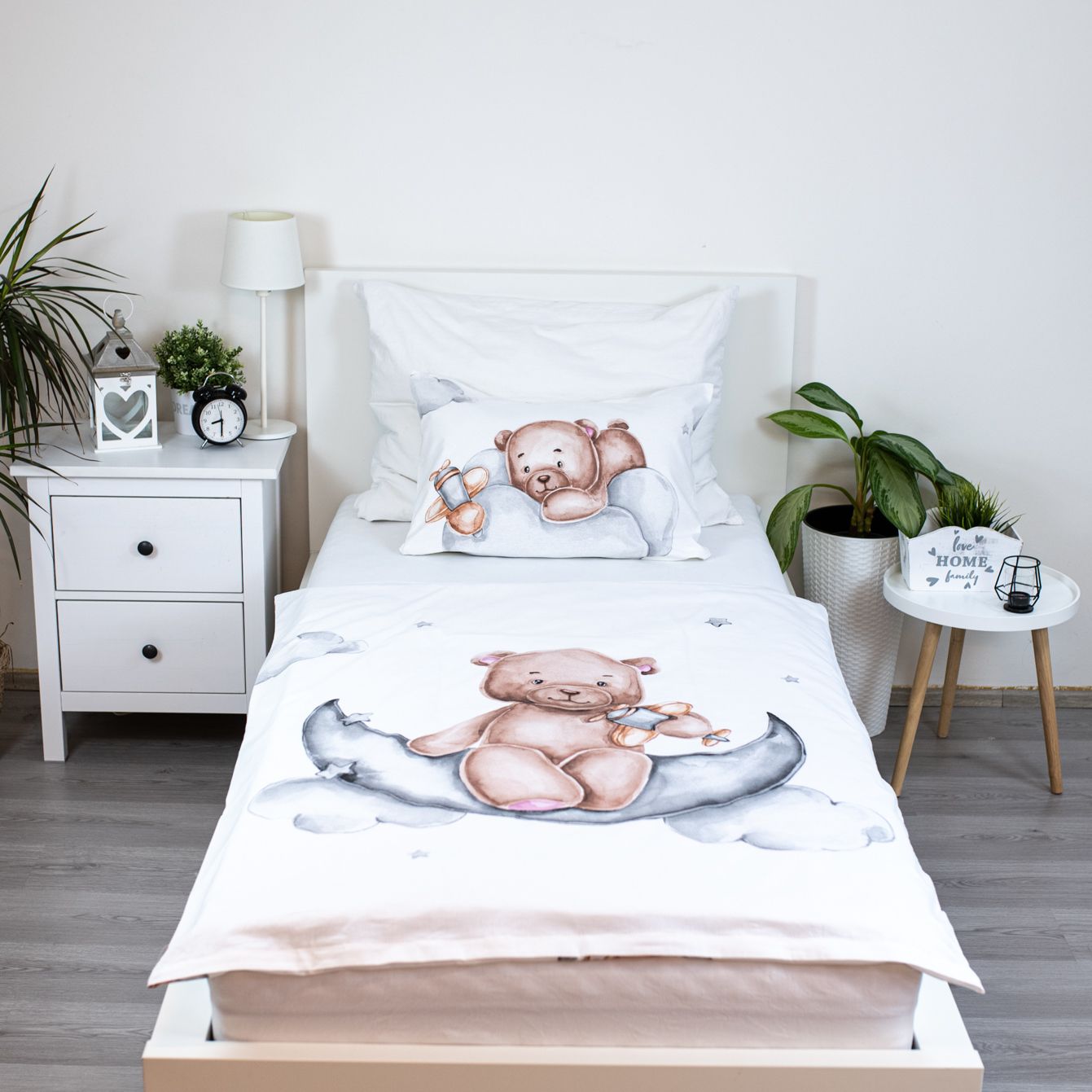 Teddy Bear Kinderbettwäsche – Bettbezug 100x135 cm & Kissenbezug 40x60 cm