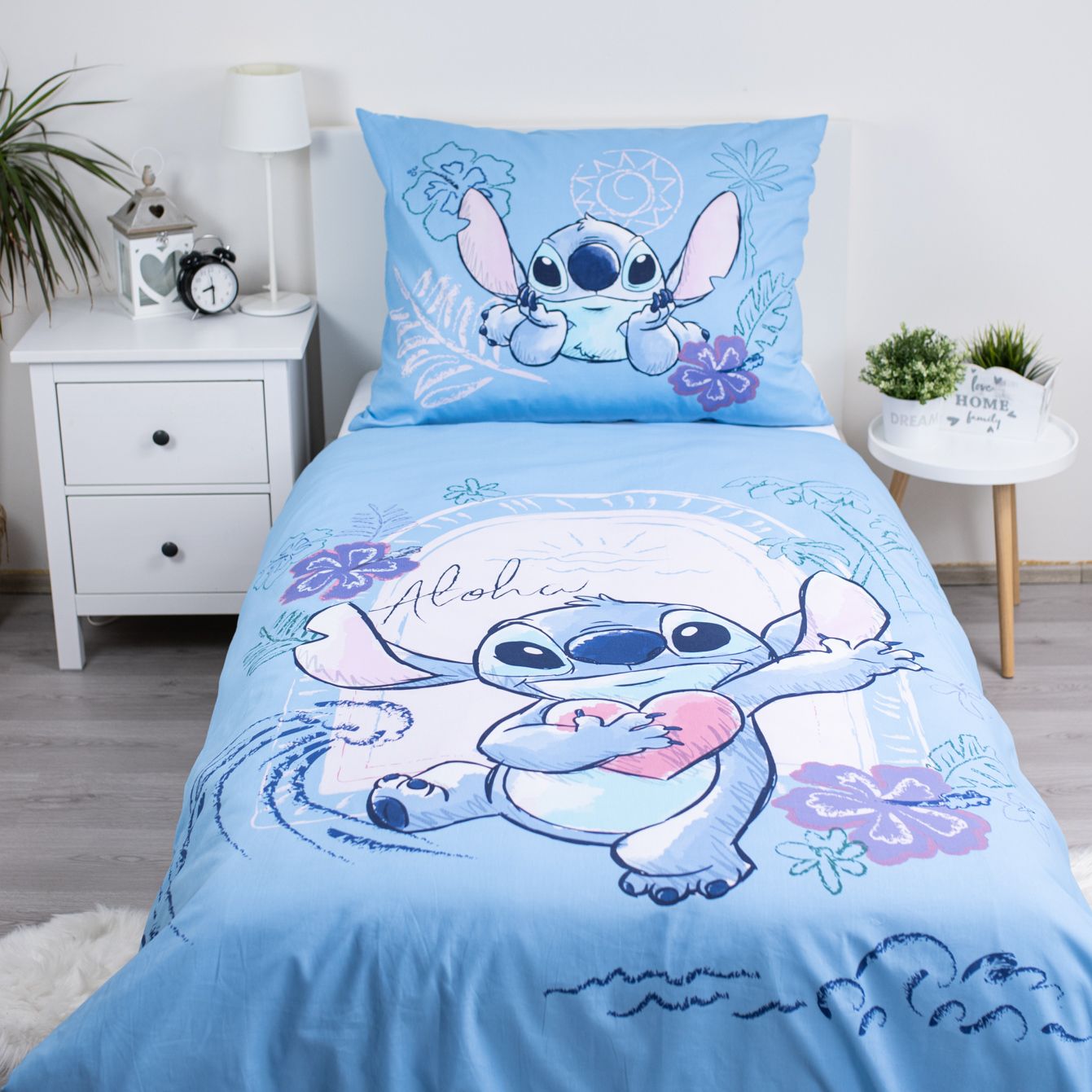 Lilo & Stitch Design Kuschelige Bettwäsche Baumwolle, 140x200 cm & 70x90 cm