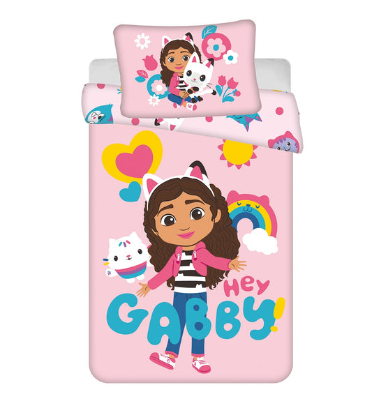 Gabby's Dollhouse Kinder Bettwäsche – Bettbezug 100x135 cm & Kissenbezug 40x60 cm