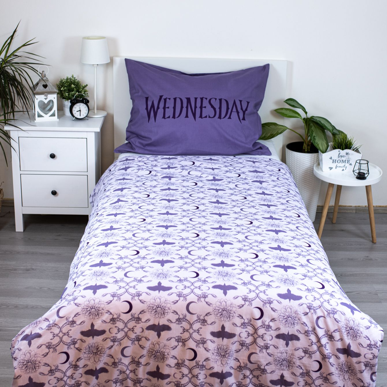 Wednesday Purple Kuschelige Bettwäsche Baumwolle, 140x200 cm & 70x90 cm