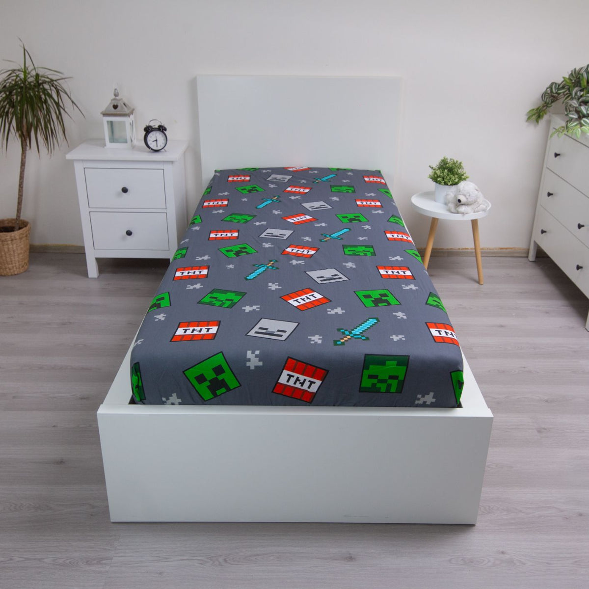 Minecraft Spannbettlaken „We got this“ – Baumwolle 90x200 cm Kinderbett